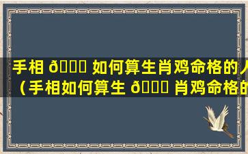 手相 🍀 如何算生肖鸡命格的人（手相如何算生 🐋 肖鸡命格的人女）